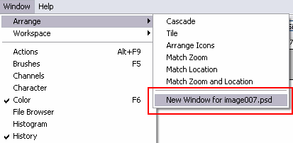 Arrange / New Window for ... ��� ���� ��� ������ �����������.